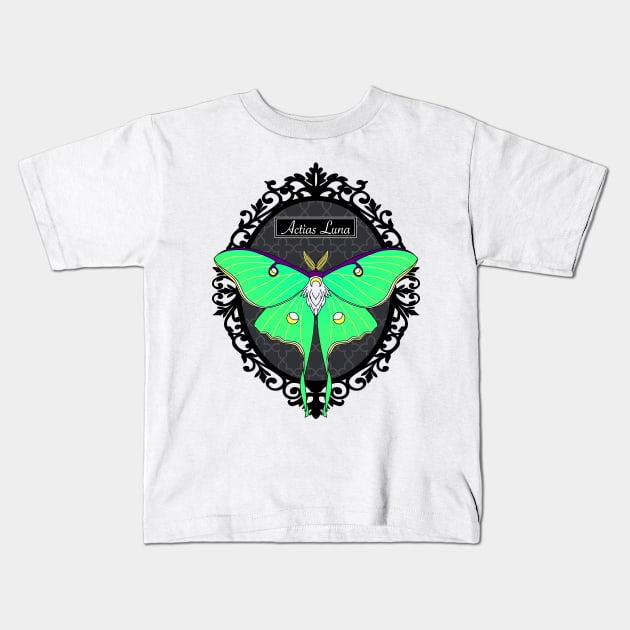 Luna Moth in a Frame Kids T-Shirt by RavenWake